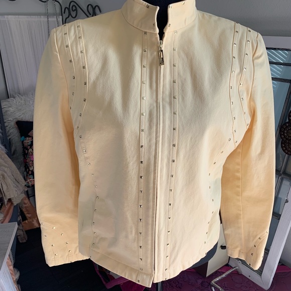 St John Sport yellow gold studded jacket size L - Picture 1 of 6